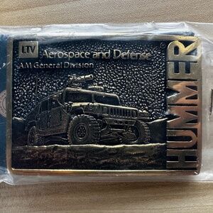 Vintage Hummer AM General Brass Belt Buckle - 1986 Collector Item